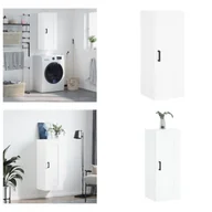 Szafki do salonu - vidaXL Szafka ścienna biała 34,5x34x90 cm Materiał drewnopochodny - Szafka ścienna - Szafki ścienne - Szafka - Szafka do przechowywania - miniaturka - grafika 1