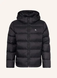 Calvin Klein Jeans Kurtka Puchowa Z Odpinanym Kapturem schwarz - Moda i Uroda OUTLET - miniaturka - grafika 1