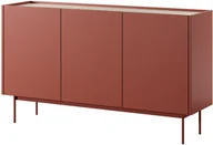 Komody - Komoda Lumo K144cm Trzydrzwiowa w kolorze czerwonym i metalowymi nogami - miniaturka - grafika 1