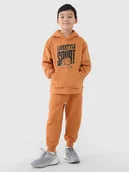 Spodnie i spodenki dla chłopców - 4F Spodnie dresowe joggery chłopięce - pomarańczowe 122 (6-7 lat) - miniaturka - grafika 1