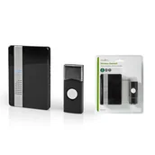 Dzwonki i gongi - Nedis DOORB223CBK dzwonek bezprzewodowy,230 V, czarny - miniaturka - grafika 1