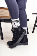 Trampki damskie - Trampki Wysokie Masywna Podeszwa BIG STAR Czarne FF274244 - Zazoo - miniaturka - grafika 1