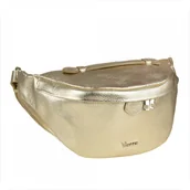 Torebki damskie - Duża nerka skóra naturalna włoska VEZZE złota - miniaturka - grafika 1