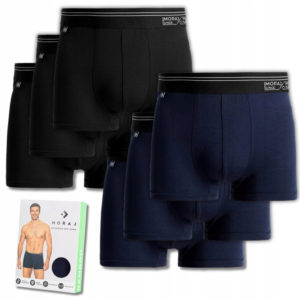 6X BOKSERKI MAJTKI MĘSKIE BAWEŁNIANE ZESTAW PREMIUM ELEGANCKIE MORAJ 3XL