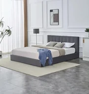 Łóżka - Łóżko KATARINA 160x200 szare z pojemnikiem na pościel HALMAR - miniaturka - grafika 1