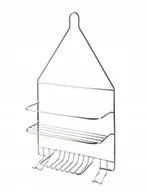 Półki łazienkowe - CARL SILVER Półka łazienkowa2 półki 2 wieszaki 25x10x45cm - miniaturka - grafika 1