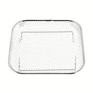 Akcesoria i części AGD - TEMU 1 szt./2 szt. Grilla do frytkownicy beztłuszczowej, dwuwarstwowy, składany stojak na szaszłyki ze stali nierdzewnej z wielowarstwowym koszem do - miniaturka - grafika 1