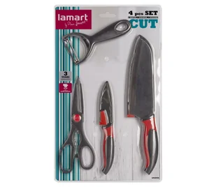 Lamart LAMART CUT ZESTAW NOŻY + AKCESORIA NOŻYCZKI OBIERAK LT2098 42003753 - Noże - miniaturka - grafika 3