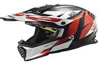 Kaski motocyklowe - LS2, Kask cross motocykl Fast evo mini strike black white red, YS - miniaturka - grafika 1
