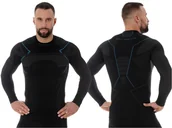 Pozostała odzież narciarska - Bluza męska ciepła Brubeck THERMO czar/nieb XXL - miniaturka - grafika 1