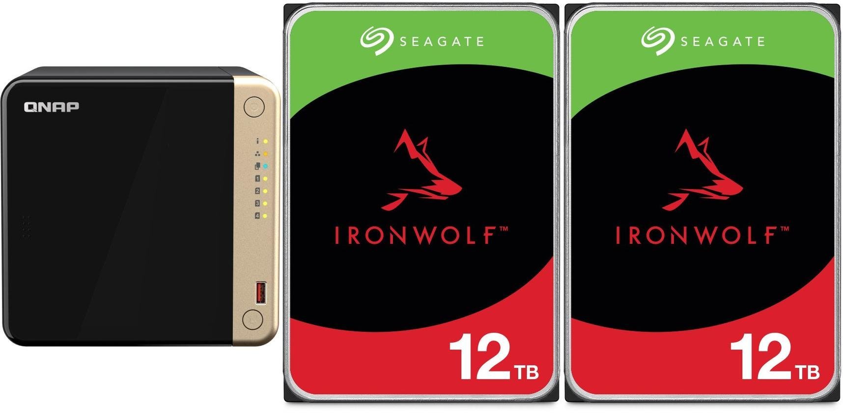 Serwer plików Qnap TS-464-8G + 2x Seagate IronWolf 12TB ST12000VN0008
