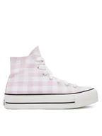Trampki damskie - Converse Trampki Chuck Taylor All Star Lift Platform Gingham A13663C Różowy - miniaturka - grafika 1