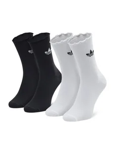 adidas Zestaw 2 par wysokich skarpet unisex Ruffle Crw 2Pp HC9532 Czarny - Skarpetki damskie - miniaturka - grafika 1