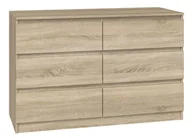 Komody - Komoda do sypialni, salonu, M6, 120x30x77cm, dąb sonoma - miniaturka - grafika 1