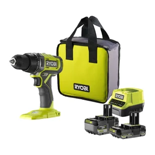 Ryobi Wiertarko-wkrętarka 18V ONE+ w zestawie z dwoma akumulatorami 5.0 Ah i 2.0 Ah, ładowarką i torbą | RDD18-2C52S - Wiertarko-wkrętarki akumulatorowe - miniaturka - grafika 1