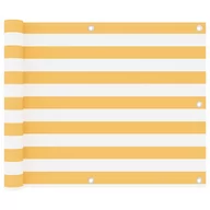 Parawany - vidaXL Parawan balkonowy, biało-żółty, 75x400 cm, tkanina Oxford vidaXL - miniaturka - grafika 1