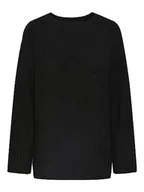 Swetry damskie - Bestseller A/S Damski sweter Pcnancy Ls Loose O-Neck Knit Noos Bc, czarny, L - miniaturka - grafika 1