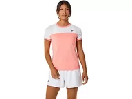 Koszulki i topy damskie - ASICS 2042A262-701 Women Court SS Top Shirt Guawa/Brilliant White M, Guawa/Brilliant White, M - miniaturka - grafika 1