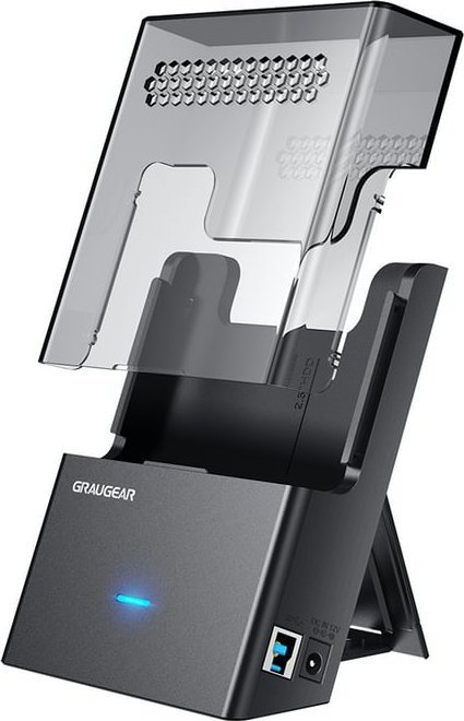 Kieszeń Graugear GRAUGEAR G-3502-AC stacja dokująca do dysków twardych USB 3.2 Gen 1 3.1 Gen 1 Type-B Czarny, Przezroczysty