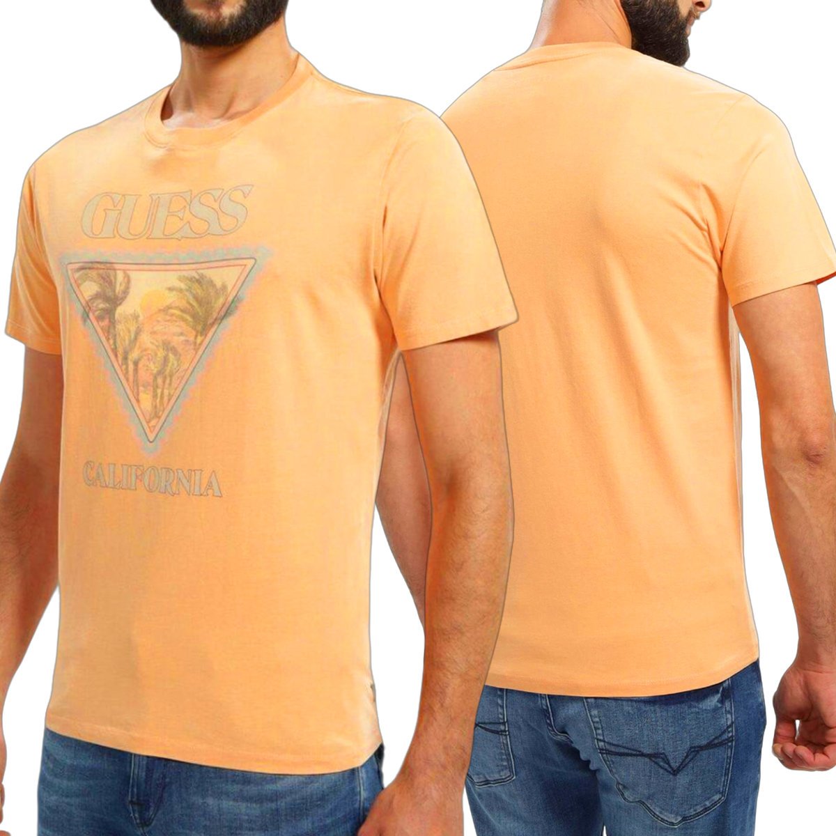 Guess t-shirt koszulka męska pomarańczowa M3YI65KBDL0-F6U6 M