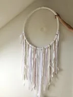 Dekoracje domu - Łapacz snów biały eko boho duży owal - miniaturka - grafika 1
