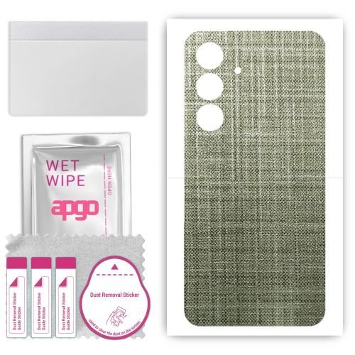 folia naklejka skórka strukturalna na TYŁ do Samsung Galaxy A55 5G - Tkanina Lniana - apgo SKINS