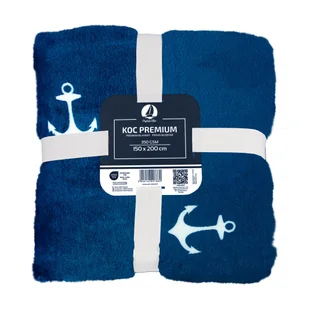 Koc polarowy 150x220 granatowy, ciepły, miękki DLA ALERGIKÓW - Koce - miniaturka - grafika 1