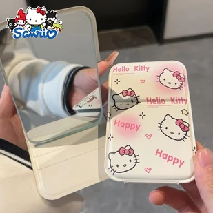 TEMU Mini składany lusterko Sanrio dla kociuszka - Dwustronne, i przenośne lusterko do makijażu z uroczymi wzorami postaci - Idealne do podróży i na - Lusterka do makijażu - miniaturka - grafika 1