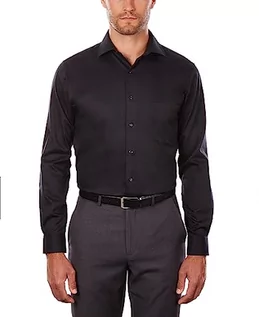 Koszule męskie - Van Heusen Męska koszula z długim rękawem Regular Fit Flex Collar Stretch Solid Smoking - grafika 1