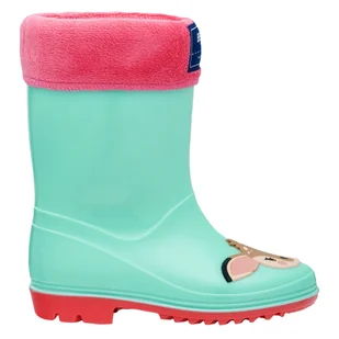 BEJO Dziecięce Kalosze  FRISE WELLIES KIDS 3187-BEACH GL/PINK - Buty dla dziewczynek - miniaturka - grafika 1