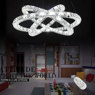 LZQ 72W LED Crystal Design Lampa wisząca Lampa sufitowa Lampa wisząca Kreatywny żyrandol Trzy pierścienie Ściemnialny żyrandol [Klasa energetyczna A++] - Lampy sufitowe - miniaturka - grafika 1