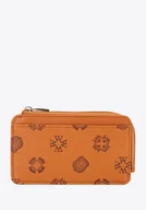 Biżuteria - akcesoria - Damskie etui na karty z imitacji skóry jasny brąz - miniaturka - grafika 1