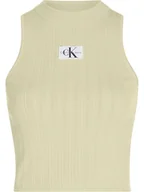 Koszulki i topy damskie - Calvin Klein Top w kolorze jasnozielonym - miniaturka - grafika 1