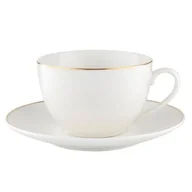 Filiżanki - Filiżanka porcelanowa ze spodkiem Belissima 240 ml new biały - miniaturka - grafika 1
