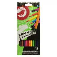Kredki, ołówki, pastele i pisaki - Auchan - Kredki ołówkowe z gumką 12 kolorów - miniaturka - grafika 1