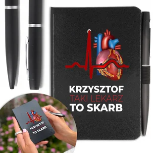 NOTES A6 DŁUGOPIS Prezent dla LEKARZA Twoje IMIĘ - Notesy i bloczki - miniaturka - grafika 1