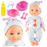 Lalki dla dziewczynek - Lalka Bobas Dzidziuś Zestaw do Karmienia Nocnik Butelka Ubranko Siedzi - miniaturka - grafika 1