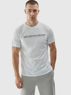 Męski t-shirt z nadrukiem 4F 4FWAW24TTSHM1586 - biały - Koszulki sportowe męskie - miniaturka - grafika 1