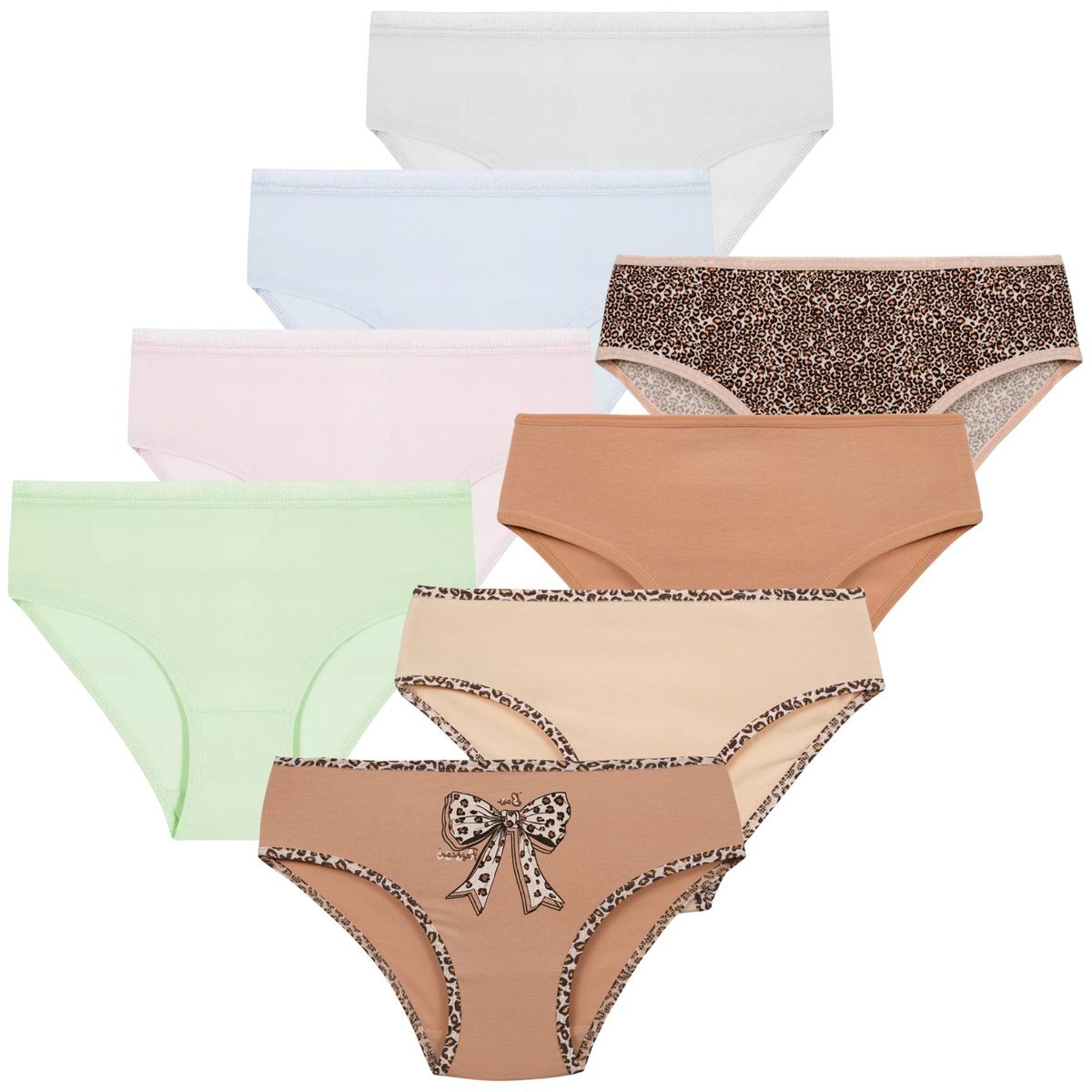 DZIEWCZĘCE MAJTKI FIGI MŁODZIEŻOWE KOLOROWE BAWEŁNIANE 8-PAK MORAJ 134-140