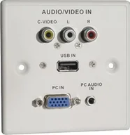 Gniazdka elektryczne - Lindy Gniazdo naścienne VGA + USB + jack 3,5mm + 3xRCA 60222 - miniaturka - grafika 1