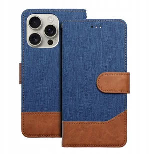 Kabura JEANS Book do IPHONE 16 Pro niebieski - Etui i futerały do telefonów - miniaturka - grafika 1