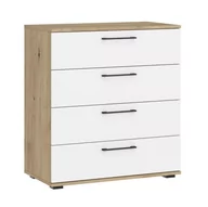 Komody - Komoda FLEX KM-1 dąb artisan/biały z czterema szufladami - miniaturka - grafika 1