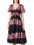 Sukienki - Pinko Damska sukienka z nadrukiem popeliny na co dzień, Zr3_mult.czarny/czerwony, 42 - miniaturka - grafika 1