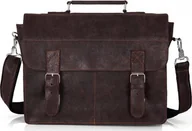 Teczki i aktówki - Solome CZEKOLADOWA SKÓRZANA TORBA LISTONOSZKA NA RAMIĘ SOLOME - miniaturka - grafika 1