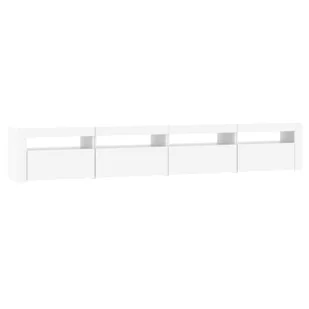 Lumarko Szafka pod TV z oświetleniem LED, biała, 240x35x40 cm - Szafki RTV - miniaturka - grafika 8