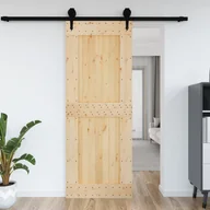Ogrodzenia - vidaXL Drzwi, 85x210 cm, lite drewno sosnowe - miniaturka - grafika 1