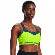 Bielizna sportowa damska - Biustonosz treningowy UNDER ARMOUR High Crossback Bra - limonkowy - miniaturka - grafika 1