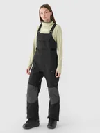 Spodnie narciarskie - 4F Spodnie snowboardowe z szelkami membrana 10000 damskie - czarne XS - miniaturka - grafika 1