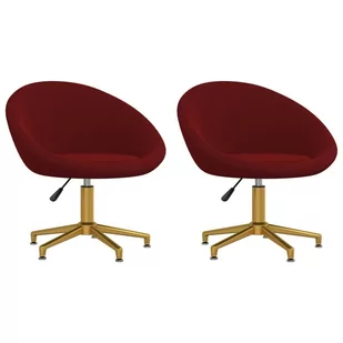vidaXL Krzesła stołowe 2 szt. winna czerwień aksamitne 330479 - Krzesła - miniaturka - grafika 1