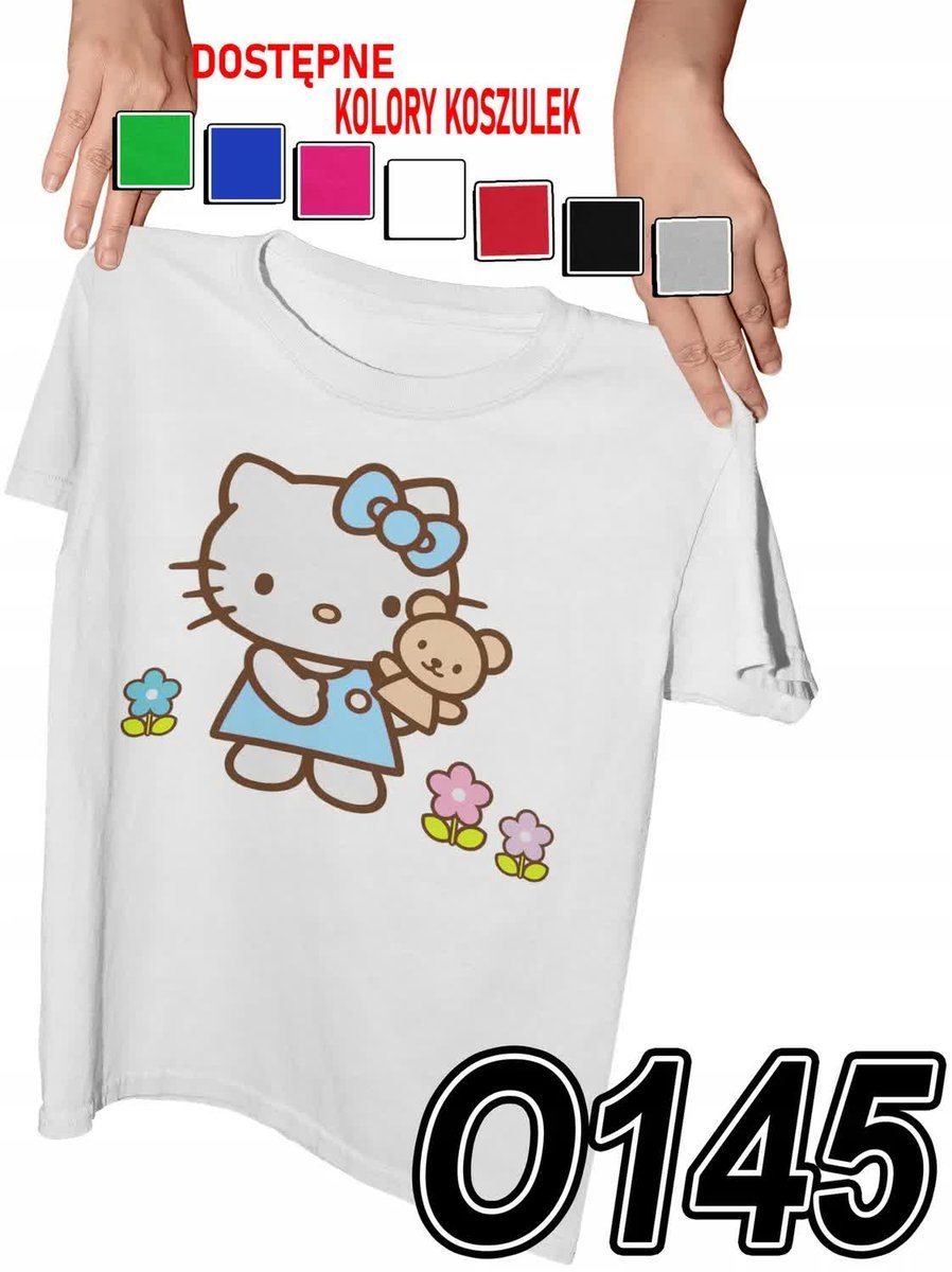 Koszulka Dziecięca Z Nadrukiem Hello Kitty Słodki Kociak - L 146-152